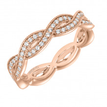 Artcarved Bridal Mounted with Side Stones Stackable Eternity Diamond Anniversary Band 14K Rose Gold - 33-V12C4R65-L.00