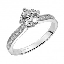 Artcarved Bridal Mounted with CZ Center Classic Engagement Ring Juliet 14K White Gold - 31-V313ERW-E.00