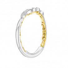 Artcarved Bridal Mounted with Side Stones Contemporary Lyric Diamond Wedding Band Charnelle 14K White Gold Primary & 14K Yellow Gold - 31-V922WY-L.00