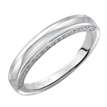 Artcarved Bridal Mounted with Side Stones Contemporary Diamond Wedding Band Shania 14K White Gold - 31-V368W-L.00