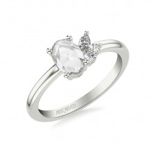 Artcarved Bridal Mounted Mined Live Center Contemporary Diamond Engagement Ring 14K White Gold - 31-V1019DVW-E.00