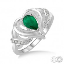 Ashi Diamonds Silver Gemstone Heart Ring
