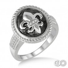 Ashi Diamonds Silver Fleur De Lis Ring