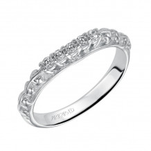Artcarved Bridal Mounted with Side Stones Vintage Diamond Wedding Band Avery 14K White Gold - 31-V287W-L.00