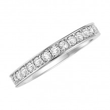 Artcarved Bridal Mounted with Side Stones Classic Eternity Diamond Anniversary Band 14K White Gold - 33-V65E4W65-L.00