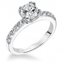 Artcarved Bridal Mounted with CZ Center Classic Diamond Engagement Ring Mia 14K White Gold - 31-V223ERW-E.00