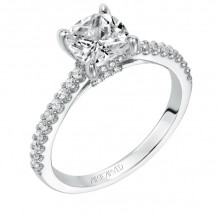 Artcarved Bridal Semi-Mounted with Side Stones Classic Diamond Engagement Ring Willa 14K White Gold - 31-V574GUW-E.01