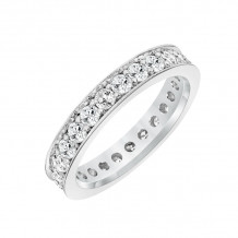 Artcarved Bridal Mounted with Side Stones Classic Eternity Diamond Anniversary Band 14K White Gold - 33-V70G4W65-L.00