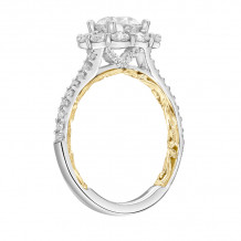 Artcarved Bridal Semi-Mounted with Side Stones Classic Lyric Engagement Ring Cici 14K White Gold Primary & 14K Yellow Gold - 31-V927ERWY-E.01