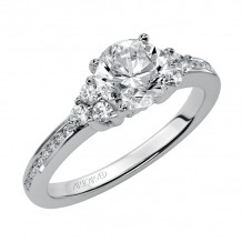 Artcarved Bridal Semi-Mounted with Side Stones Classic Diamond 3-Stone Engagement Ring Kayla 14K White Gold - 31-V216ERW-E.04