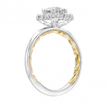 Artcarved Bridal Semi-Mounted with Side Stones Classic Lyric Halo Engagement Ring Courtney 14K White Gold Primary & 14K Yellow Gold - 31-V926ERWY-E.01
