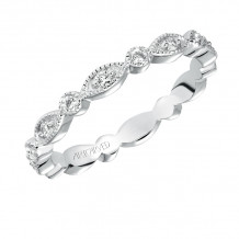 Artcarved Bridal Mounted with Side Stones Vintage Eternity Diamond Anniversary Band 14K White Gold - 33-V94A4W65-L.00