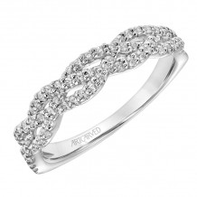 Artcarved Bridal Mounted with Side Stones Contemporary Twist Diamond Wedding Band Angelique 18K White Gold - 31-V870W-L.01