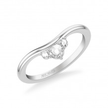 Artcarved Bridal Mounted with Side Stones Contemporary Diamond Anniversary Ring 18K White Gold - 33-V9417W-L.01
