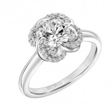 Artcarved Bridal Mounted with CZ Center Halo Engagement Ring Nola 14K White Gold - 31-V852ERW-E.00