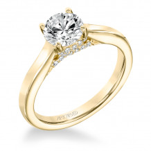 Artcarved Bridal Mounted with CZ Center Classic Solitaire Engagement Ring Ina 14K Yellow Gold - 31-V672ERY-E.00
