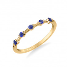 Artcarved Bridal Mounted with Side Stones Classic Anniversary Band 14K Yellow Gold & Blue Sapphire - 33-V9477SY-L.00