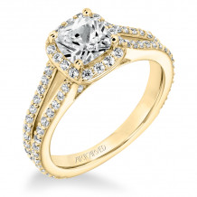 Artcarved Bridal Mounted with CZ Center Classic Halo Engagement Ring Evangeline 14K Yellow Gold - 31-V646EUY-E.00
