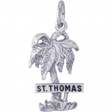 Sterling Silver St. Thomas Palm w/ Sign Charm