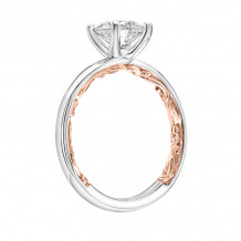 Artcarved Bridal Unmounted No Stones Classic Lyric Solitaire Engagement Ring Tia 14K White Gold Primary & 14K Rose Gold - 31-V904GRWR-E.01