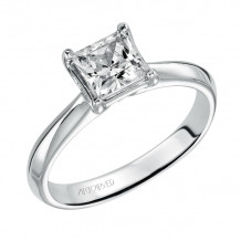 Artcarved Bridal Semi-Mounted with Side Stones Classic Solitaire Engagement Ring Vivian 14K White Gold - 31-V226ERW-E.01