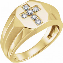14K Yellow 1/3 CTW Diamond Cross Ring - 65162660001P