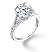 0.33tw Semi-Mount Engagement Ring With 1ct Round Head