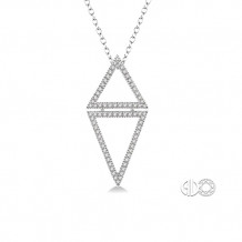 Ashi 14k White Gold Double Triangle Diamond Pendant