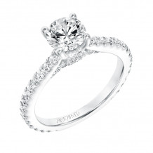 Artcarved Bridal Mounted with CZ Center Classic Diamond Engagement Ring Constance 14K White Gold - 31-V732ERW-E.00