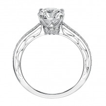 Artcarved Bridal Mounted with CZ Center Vintage Engagement Ring Ayanna 14K White Gold - 31-V503GRW-E.00