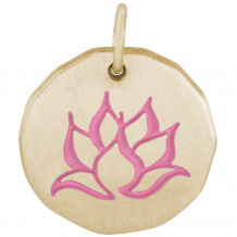 14k Gold Lotus Flower Charm