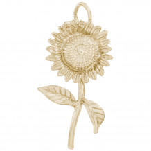 14k Gold Sunflower Charm