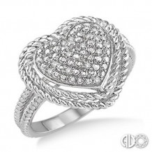Ashi Diamonds Silver Heart Ring