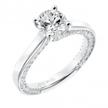 Artcarved Bridal Semi-Mounted with Side Stones Contemporary Twist Diamond Engagement Ring Astara 14K White Gold - 31-V714ERW-E.01