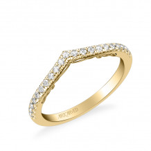Artcarved Bridal Mounted with Side Stones Classic Lyric Diamond Wedding Band Carly 18K Yellow Gold - 31-V1002Y-L.01