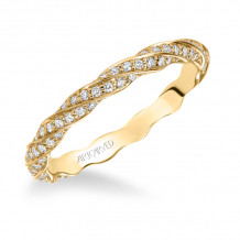 Artcarved Bridal Mounted with Side Stones Stackable Eternity Diamond Anniversary Band 14K Yellow Gold - 33-V11C4Y65-L.00