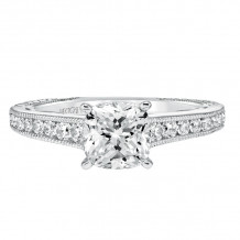 Artcarved Bridal Semi-Mounted with Side Stones Vintage Filigree Diamond Engagement Ring Tilda 14K White Gold - 31-V622FUW-E.01