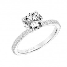 Artcarved Bridal Mounted with CZ Center Classic Engagement Ring Aubrey 18K White Gold - 31-V803ERW-E.02
