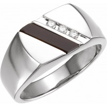 14K White Onyx & 1/10 CTW Diamond Ring - 60940100P
