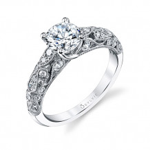 0.41tw Semi-Mount Engagement Ring With 1ct Round Head
