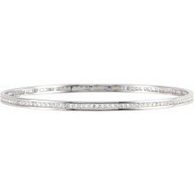 14K White 2 1/4 CTW Diamond Stackable Bangle 8 Bracelet - 67336101P