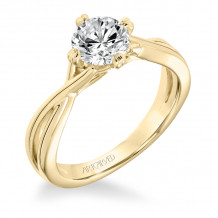Artcarved Bridal Mounted with CZ Center Contemporary Twist Solitaire Engagement Ring Kennedy 14K Yellow Gold - 31-V677ERY-E.00