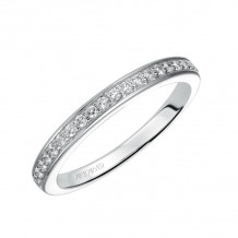 Artcarved Bridal Mounted with Side Stones Contemporary Diamond Wedding Band Marissa 14K White Gold - 31-V395W-L.00