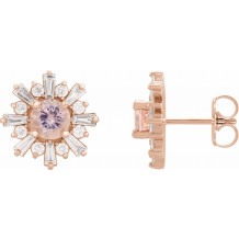14K Rose Morganite & 3/4 CTW Diamond Earrings - 869826015P