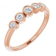 14K Rose 1/4 CTW Diamond Graduated Bezel-Set Ring - 122853602P