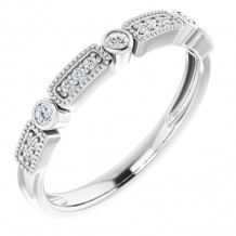 14K White 1/10 CTW Diamond Stackable Ring - 65197760001P