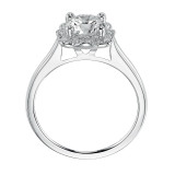 Artcarved Bridal Semi-Mounted with Side Stones Contemporary Halo Engagement Ring Marissa 14K White Gold - 31-V395ERW-E.01 photo 3