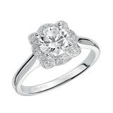 Artcarved Bridal Semi-Mounted with Side Stones Contemporary Halo Engagement Ring Marissa 14K White Gold - 31-V395ERW-E.01 photo