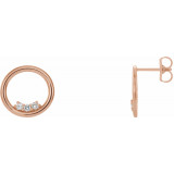 14K Rose 1/6 CTW Diamond Circle Earrings - 86818602P photo
