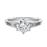 Artcarved Bridal Mounted with CZ Center Classic Solitaire Engagement Ring Sylvia 14K White Gold - 31-V455FRW-E.00 photo 2